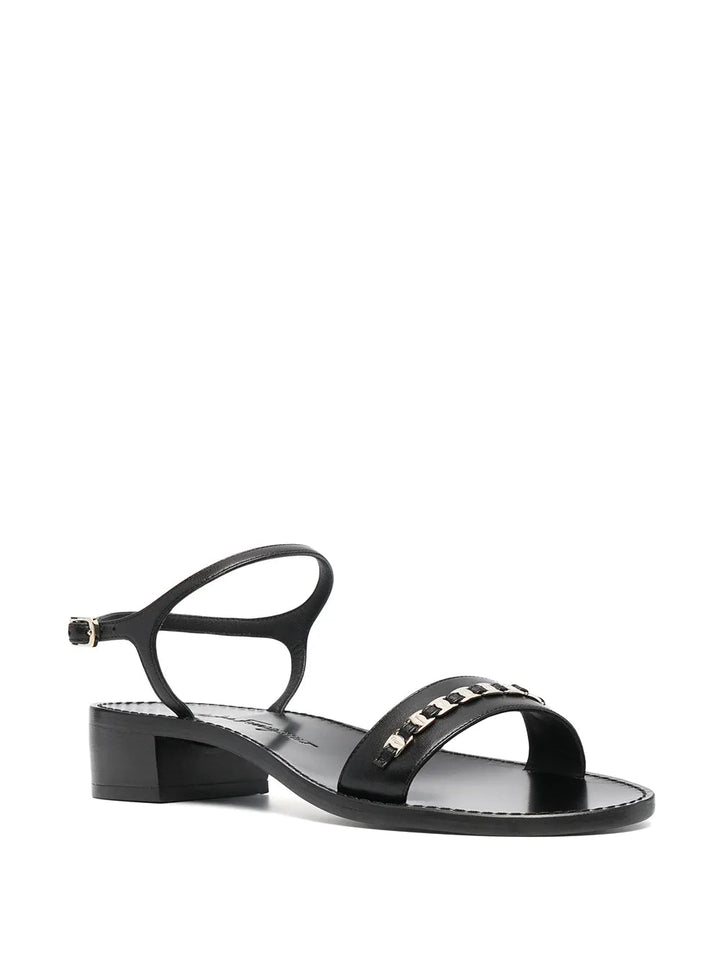 Ferragamo Tiny Vara Bow Appliqué Trim Sandals