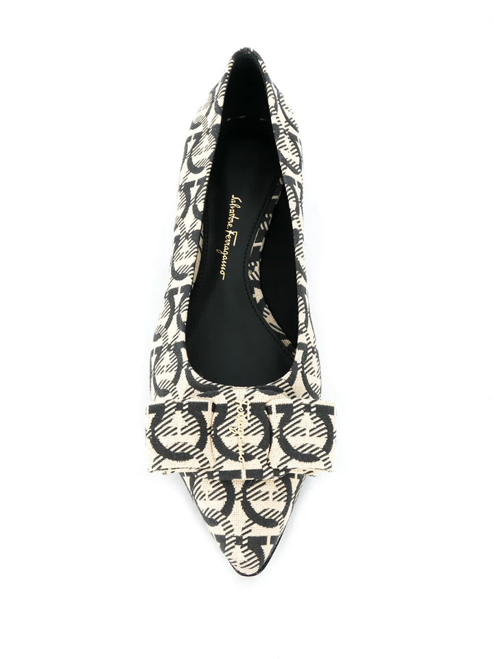 Ferragamo Viva Gancini-Woven Ballerinas