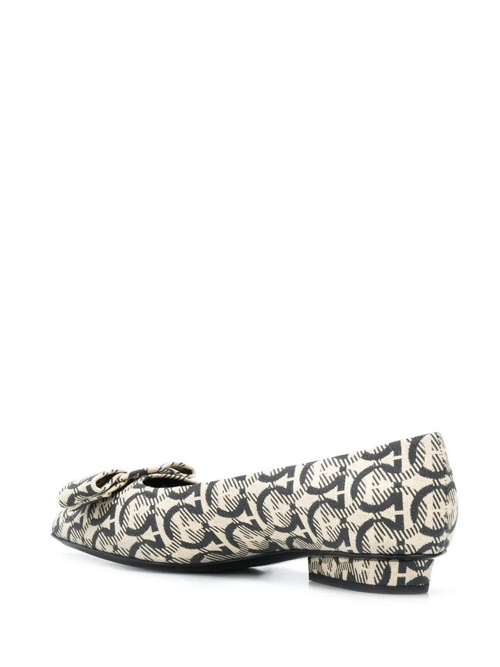 Ferragamo Viva Gancini-Woven Ballerinas