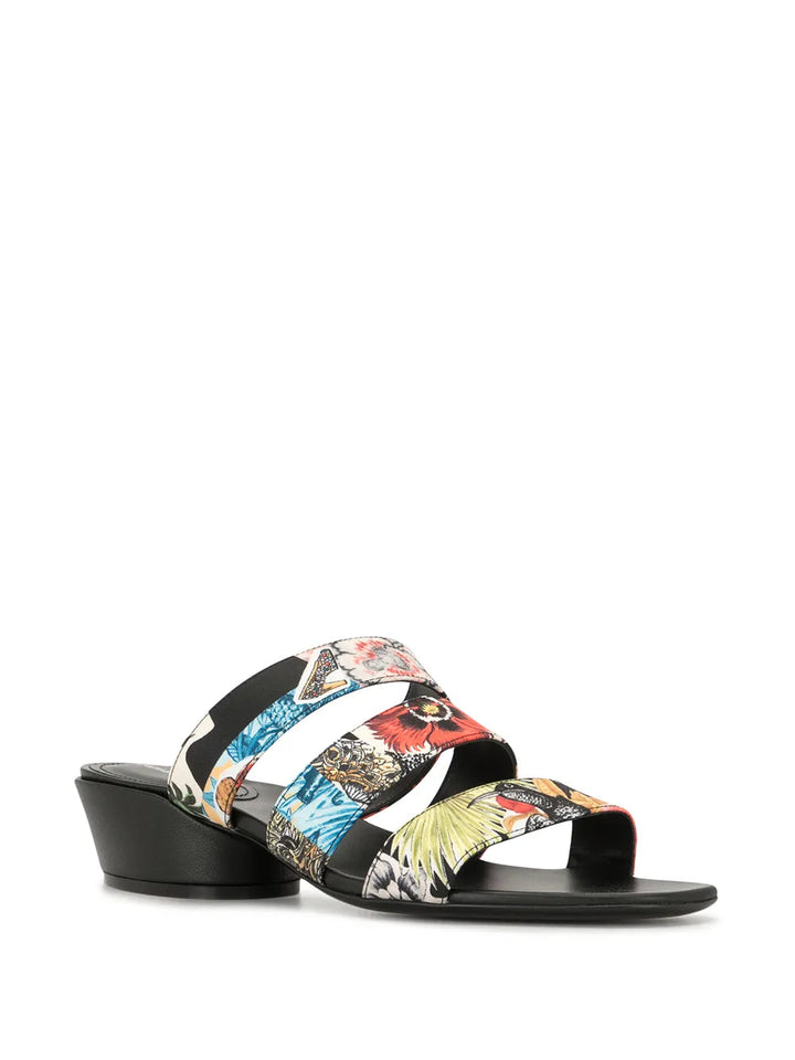 Ferragamo Floral-Print Sandals