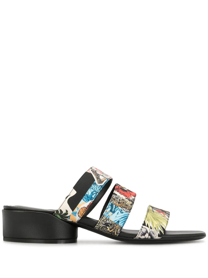 Ferragamo Floral-Print Sandals