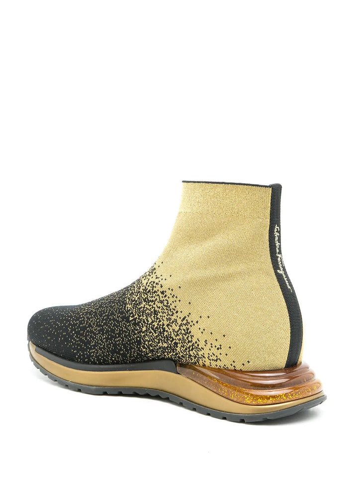 Ferragamo Metallic Sock Sneakers