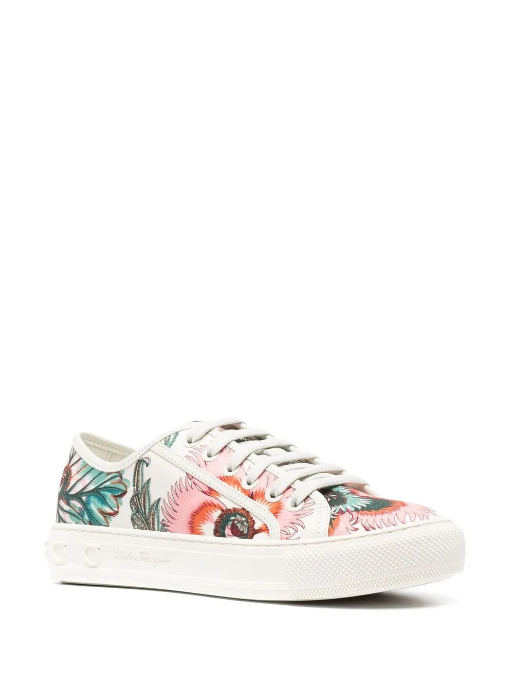 Ferragamo Papavero-Print Low-Top Sneakers