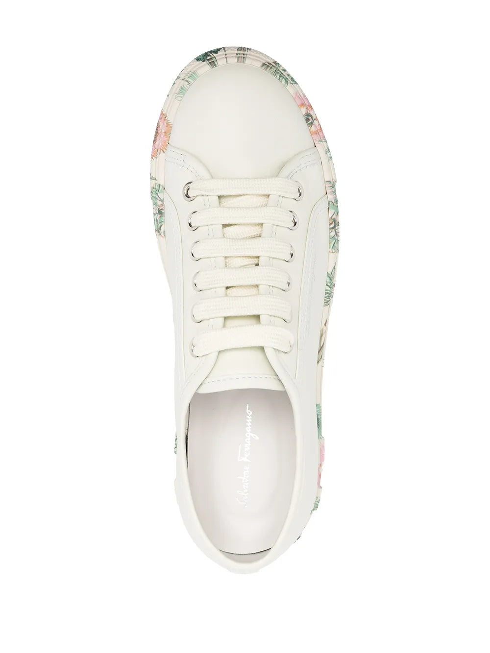 Ferragamo Floral-Trim Low-Top Sneakers