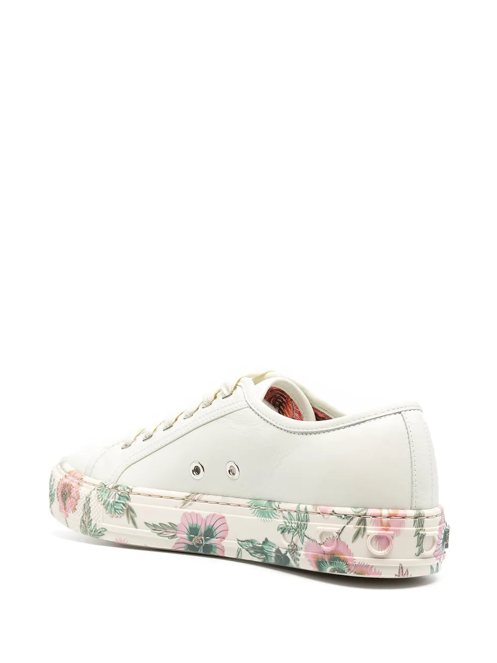 Ferragamo Floral-Trim Low-Top Sneakers