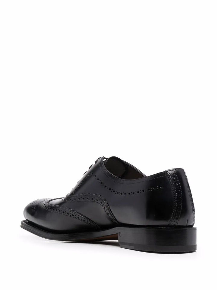 Ferragamo Oxford Leather Shoes in BLACK
