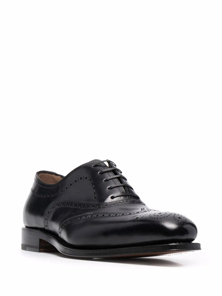 Ferragamo Oxford Leather Shoes in BLACK