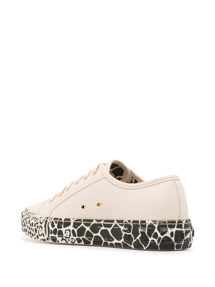 Ferragamo Gancini Printed-Sole Sneakers in NEUTRALS