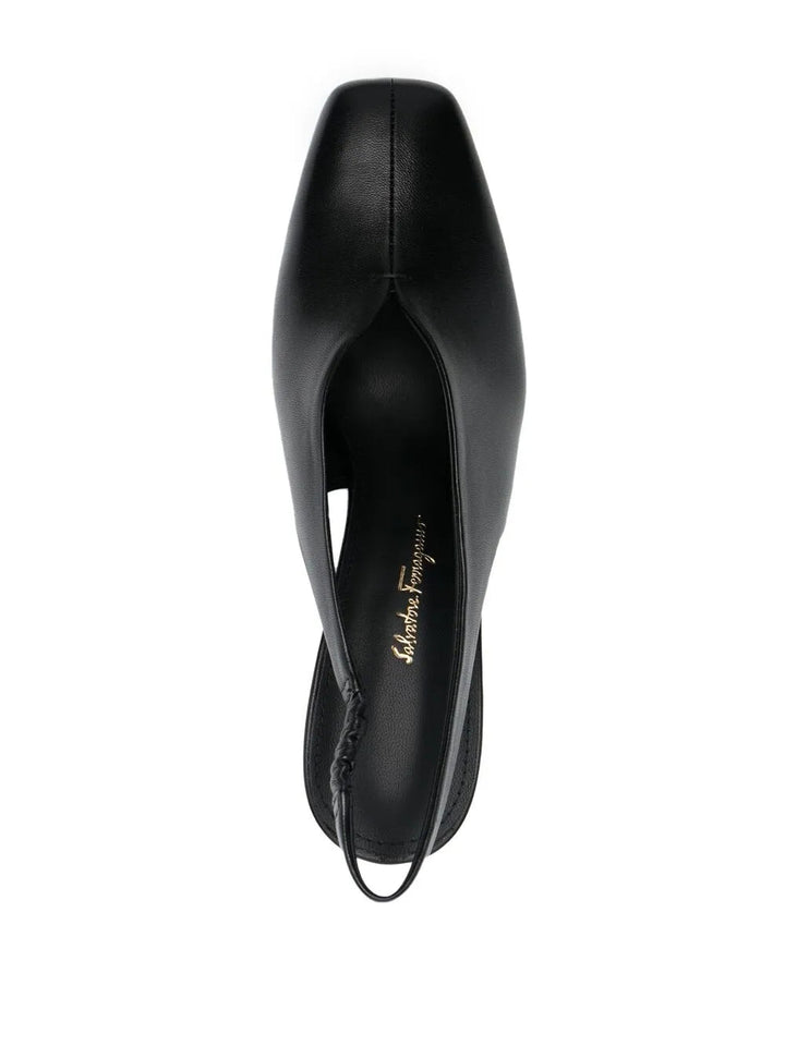 Ferragamo F-Heel 100Mm Slingback Pumps in BLACK
