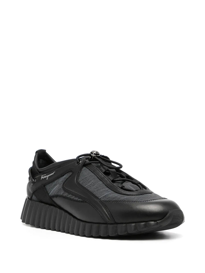 Ferragamo Pixie Toggle-Fastening Sneakers in BLACK