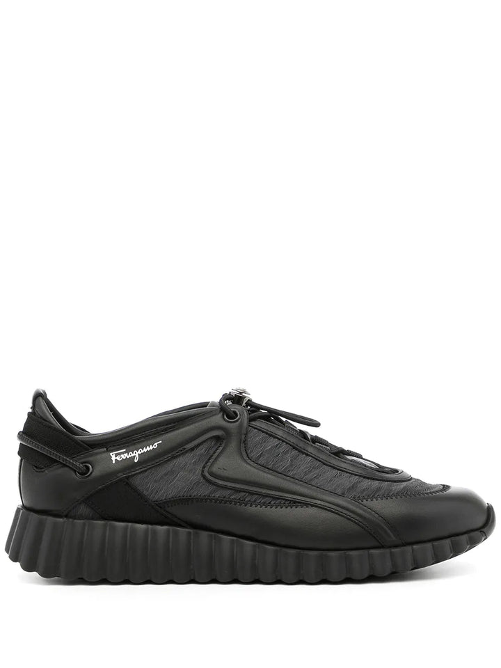 Ferragamo Pixie Toggle-Fastening Sneakers in BLACK
