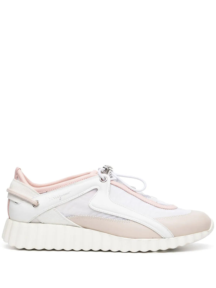 Ferragamo Pixie Panelled Low-Top Sneakers in PINK