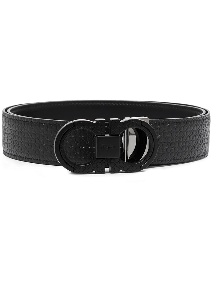 Ferragamo Gancini Embossed Leather Belt