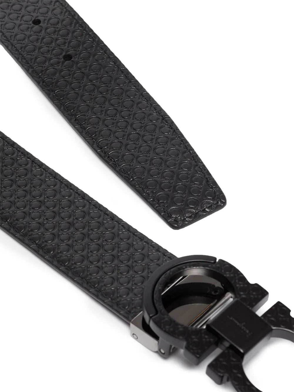 Ferragamo Gancini Embossed Leather Belt