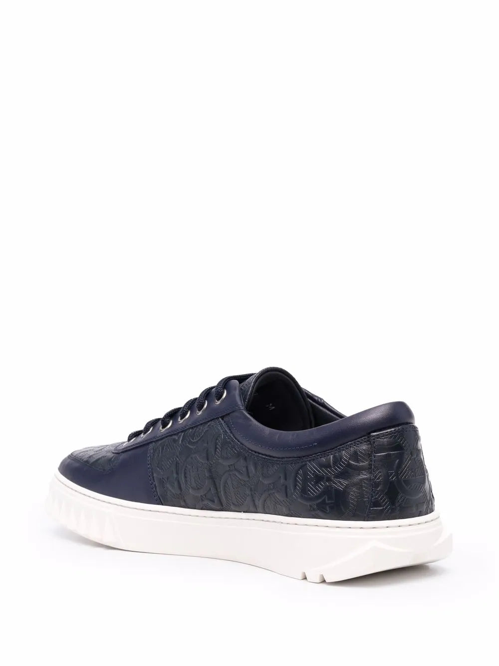 Ferragamo Gancini-Embossed Leather Sneakers