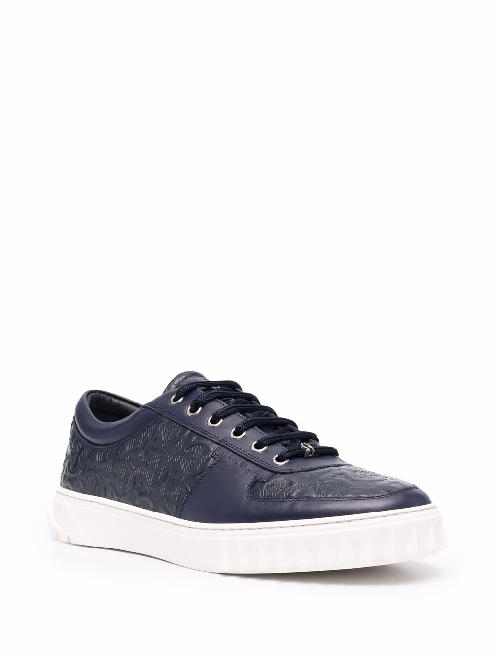Ferragamo Gancini-Embossed Leather Sneakers