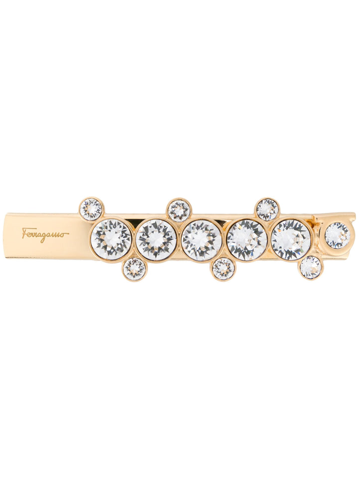 Ferragamo Ferm Amostr Crystal Inlaid Hairpin Gold