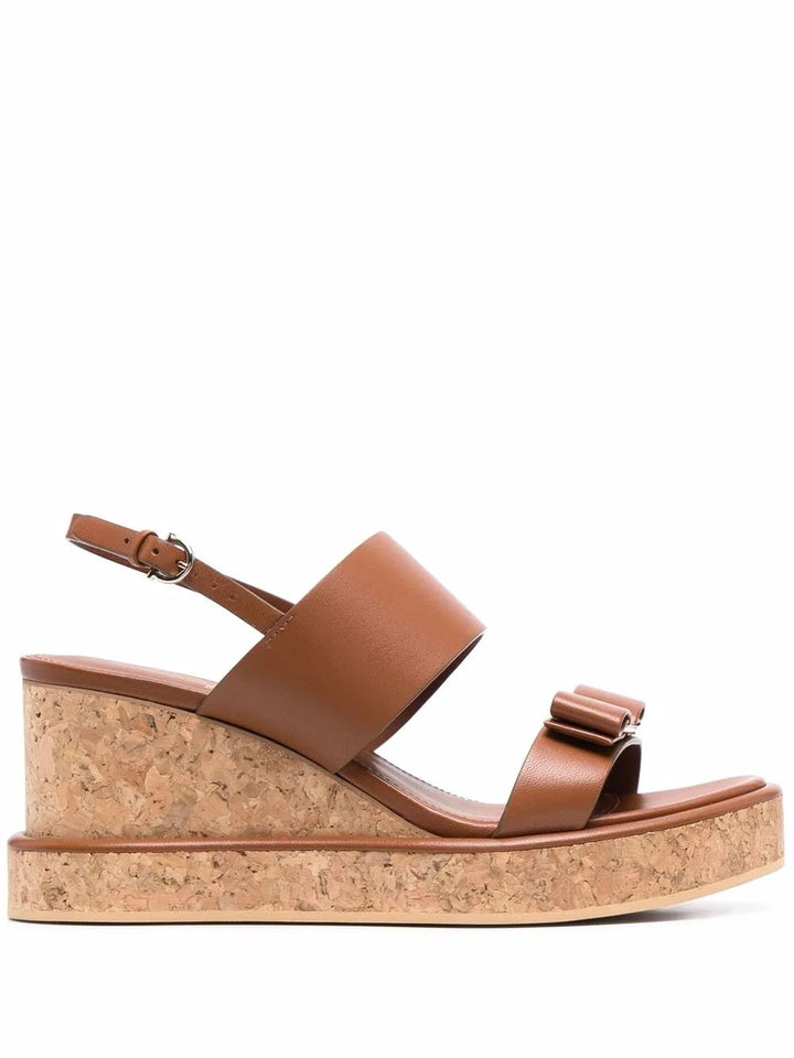 Ferragamo Vara Bow 55Mm Wedge Sandals