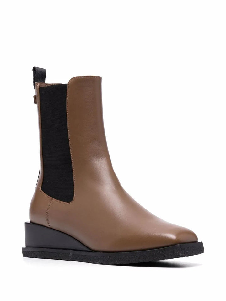 Ferragamo Wedged Leather Ankle Boot