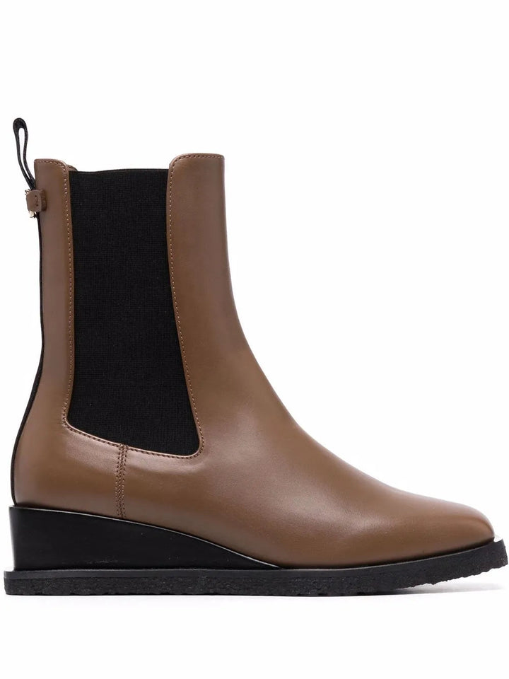 Ferragamo Wedged Leather Ankle Boot