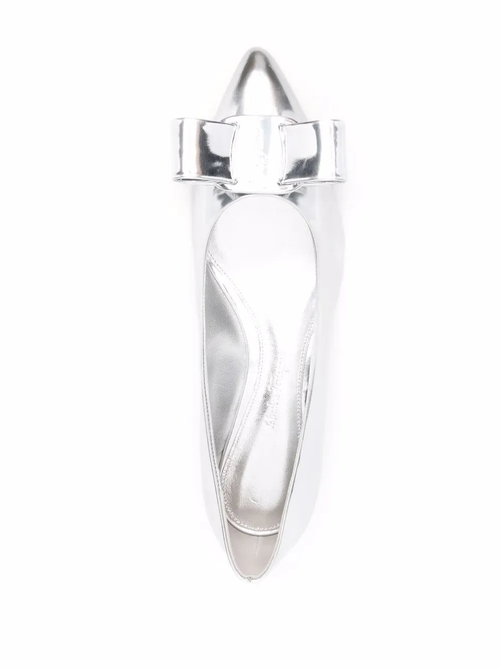 Ferragamo Viva Bow Ballerina Shoes in SILVER