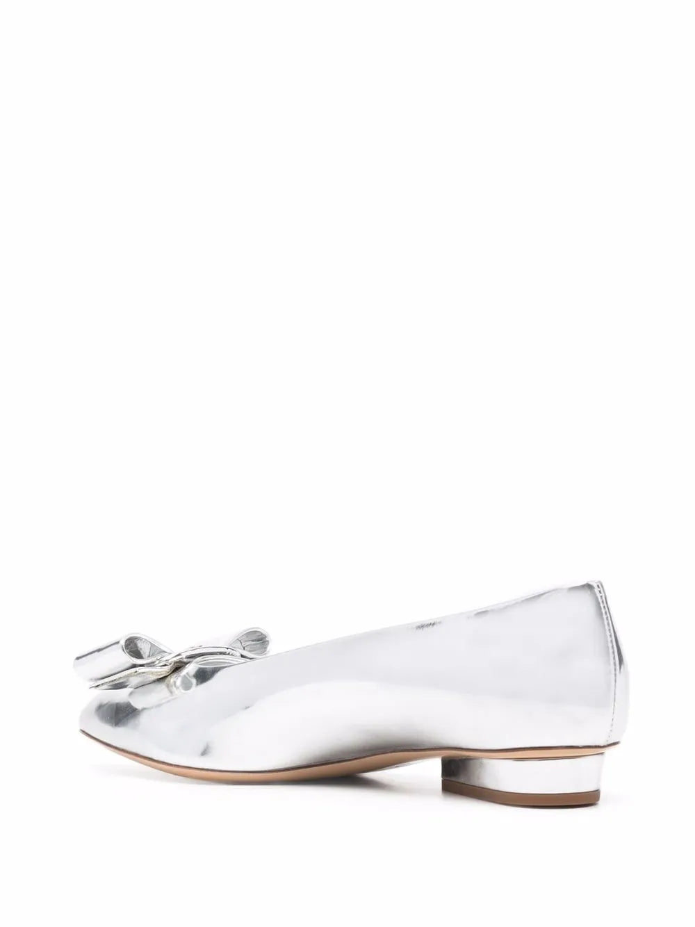 Ferragamo Viva Bow Ballerina Shoes in SILVER