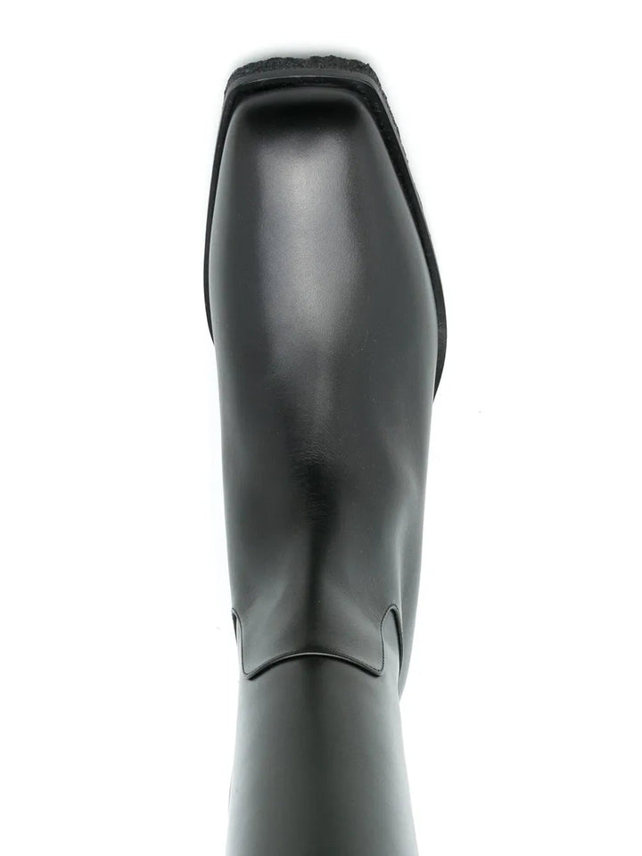Ferragamo Wayde Leather Wedge Boots