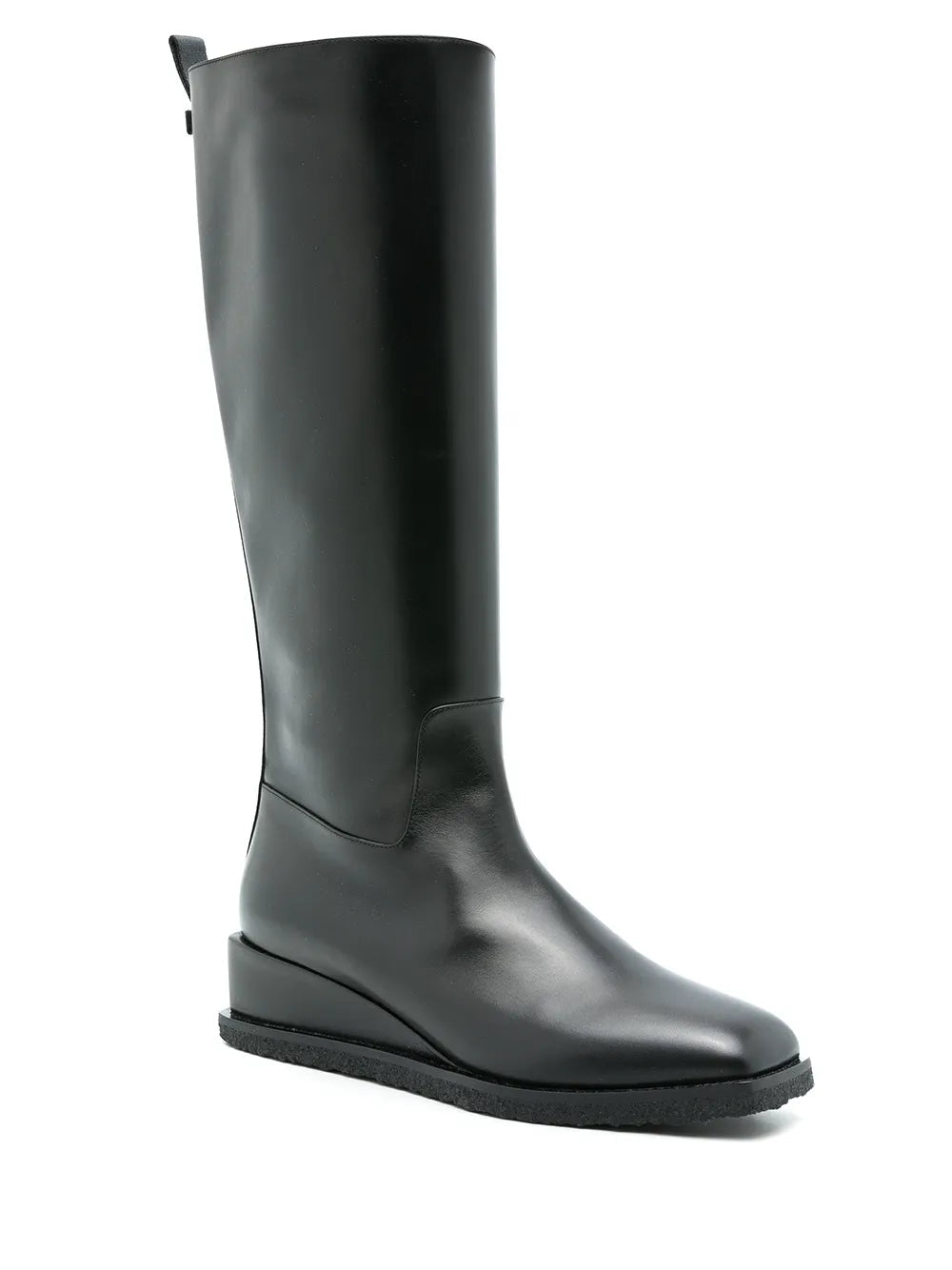 Ferragamo Wayde Leather Wedge Boots