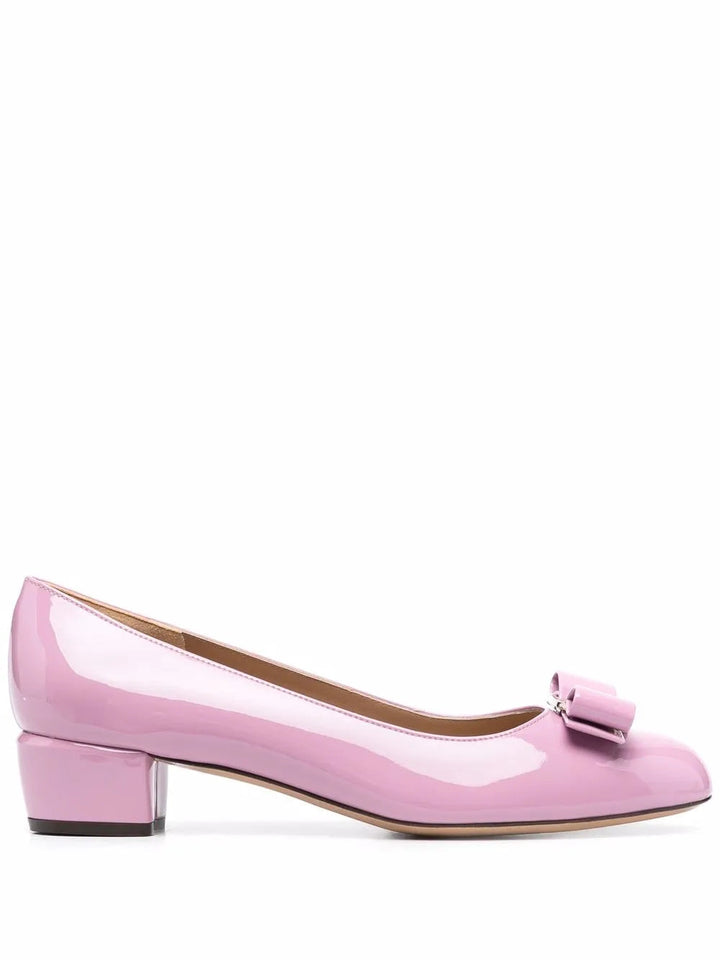Ferragamo Bow-Detail Logo-Plaque Pumps