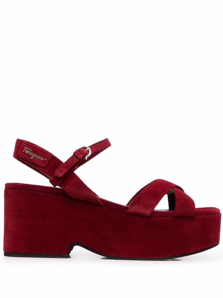 Ferragamo Strappy Platform Block-Heel Sandals