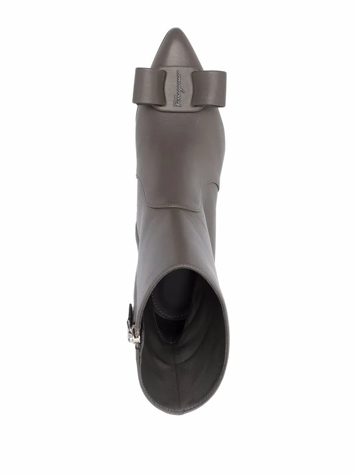 Ferragamo Viva Bow-Detail Ankle Boots