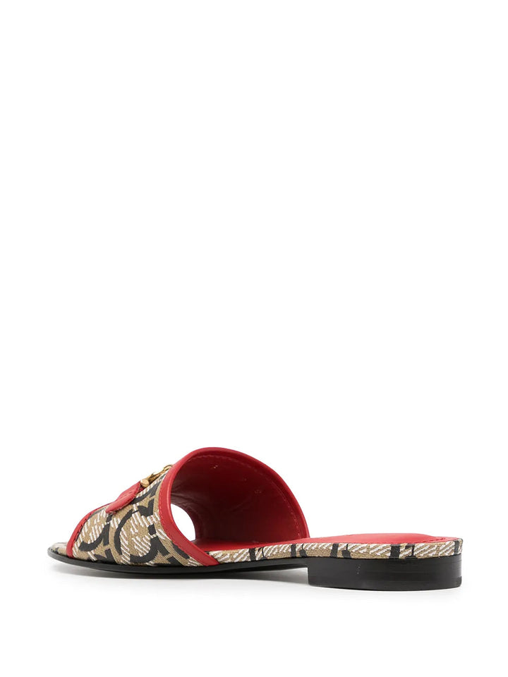 Ferragamo Gancini-Print 20Mm Mules