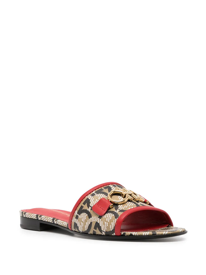 Ferragamo Gancini-Print 20Mm Mules