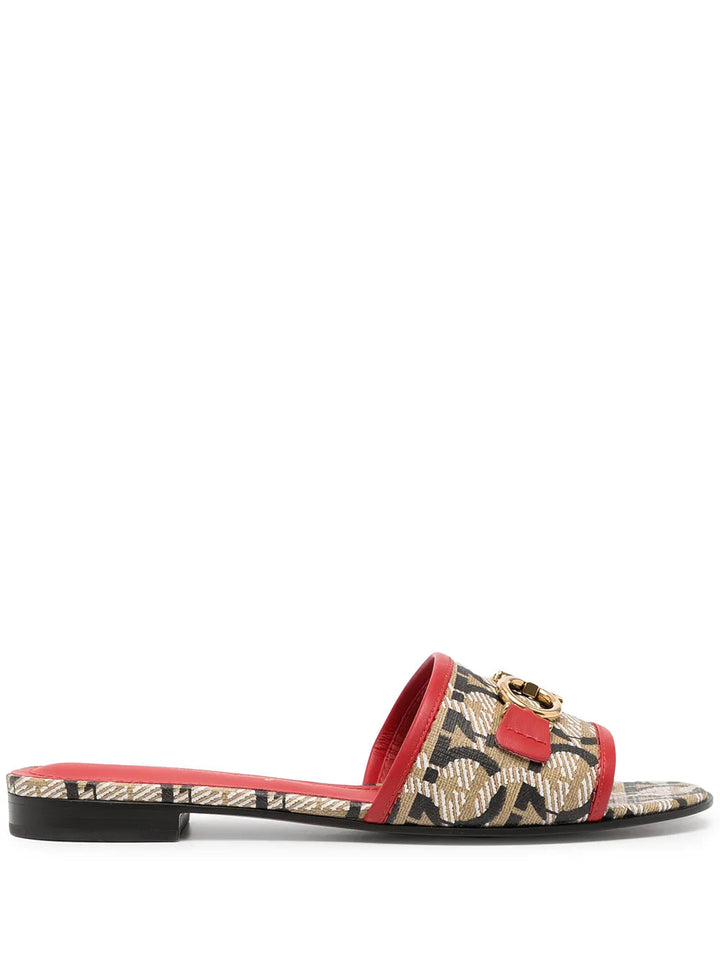 Ferragamo Gancini-Print 20Mm Mules