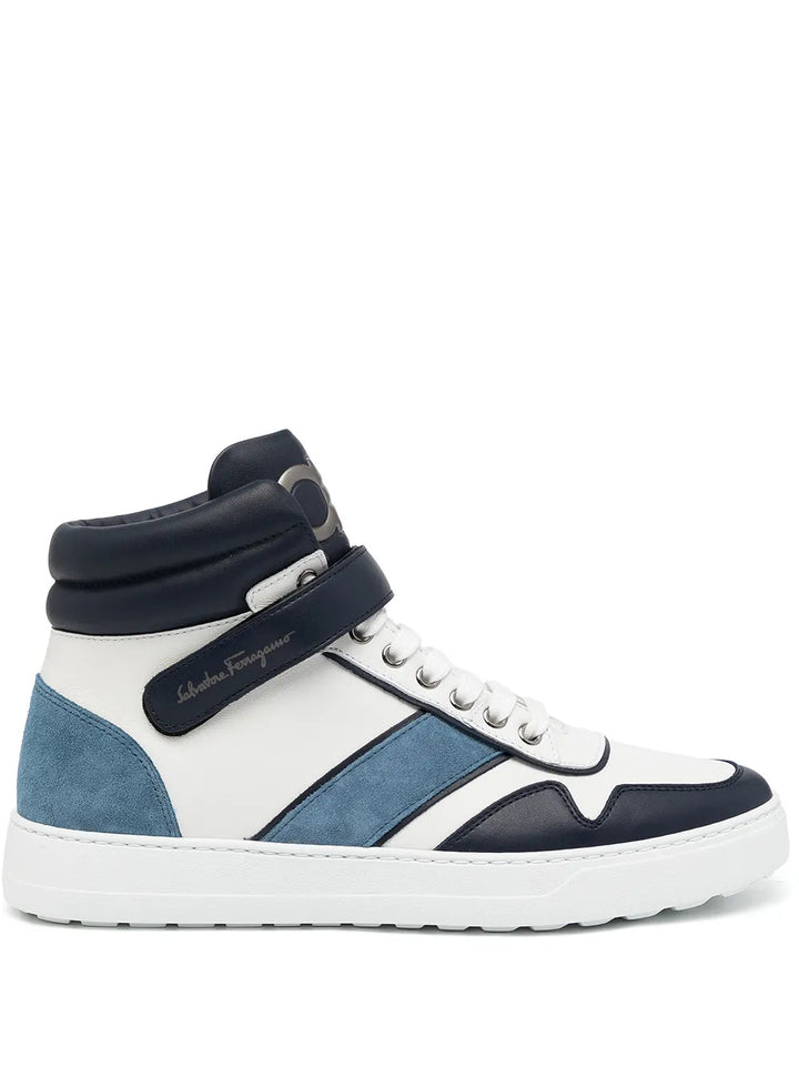 Ferragamo Glamour High-Top Sneakers in WHITE