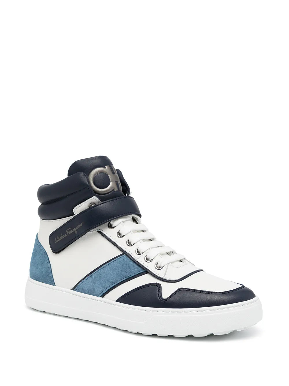Ferragamo Glamour High-Top Sneakers in WHITE
