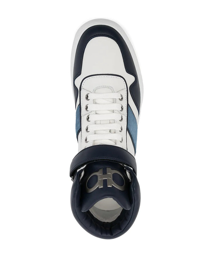 Ferragamo Glamour High-Top Sneakers in WHITE