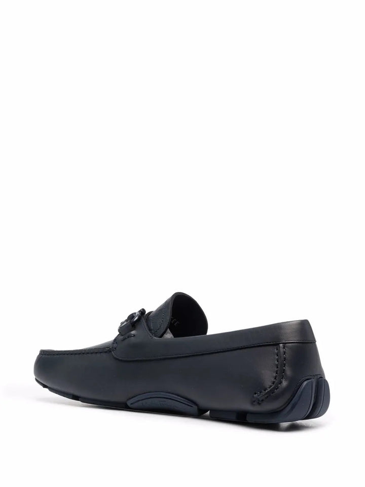 Ferragamo Embossed-Logo Leather Loafers