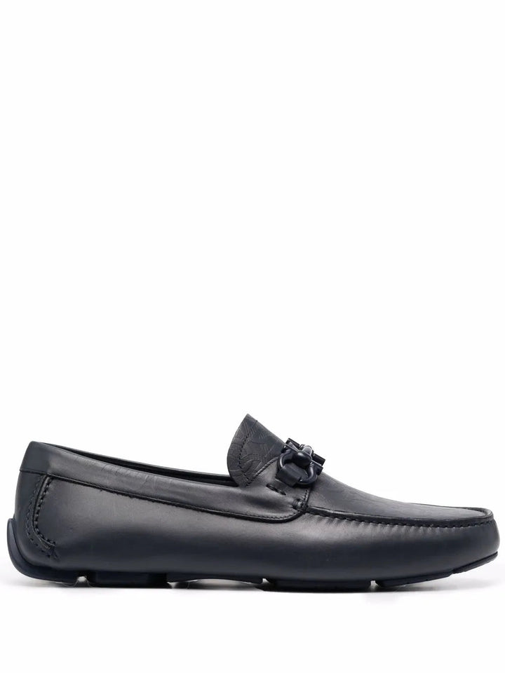 Ferragamo Embossed-Logo Leather Loafers