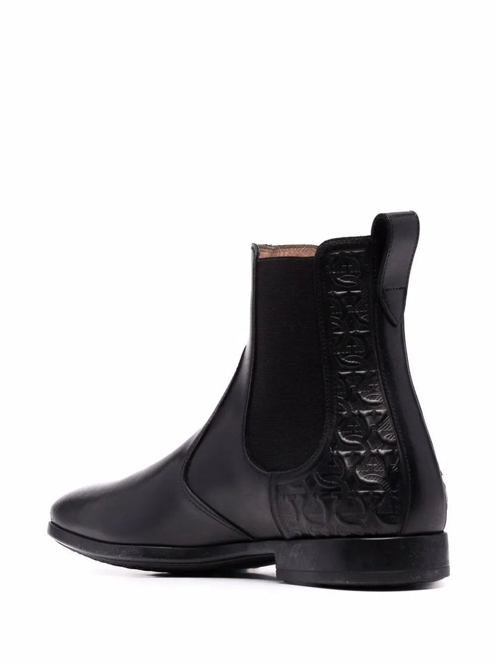 Ferragamo Gancio-Embossed Boots in BLACK