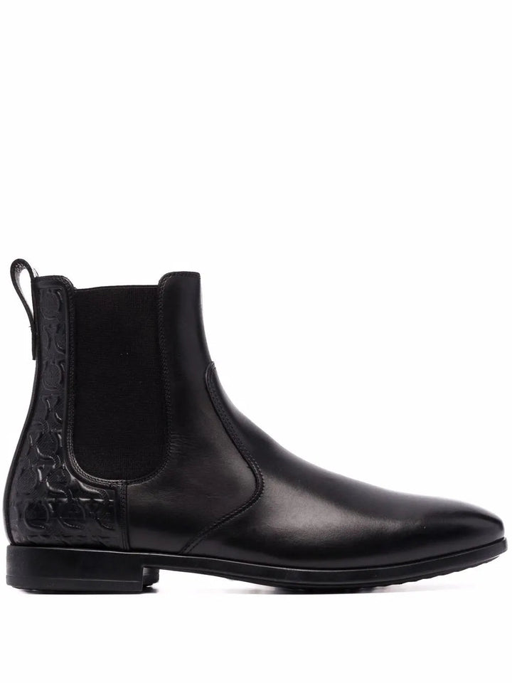Ferragamo Gancio-Embossed Boots in BLACK