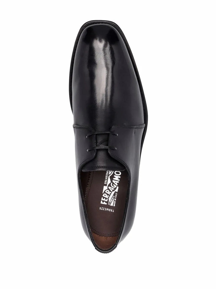 Ferragamo Almond-Toe Lace-Up Derby Shoes
