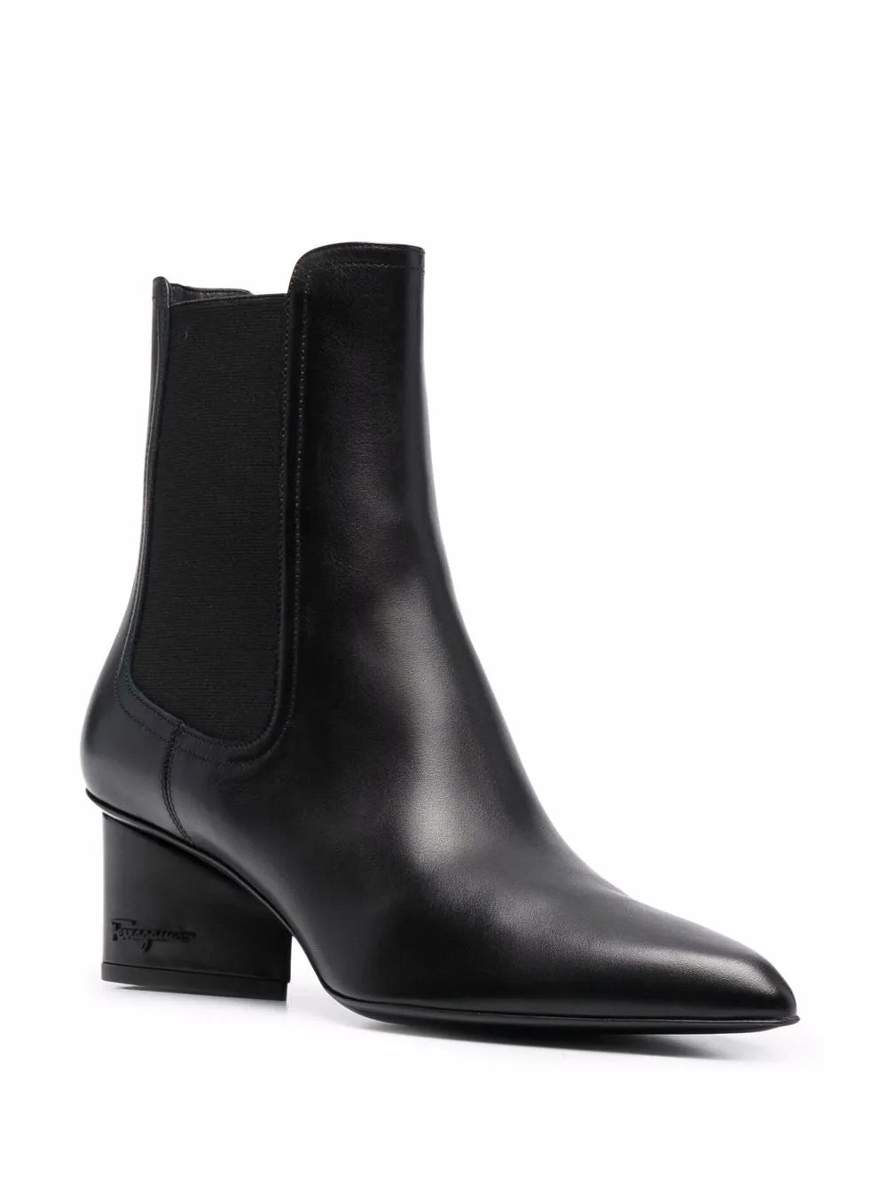 Ferragamo Logo-Embossed Heel Chelsea Boots
