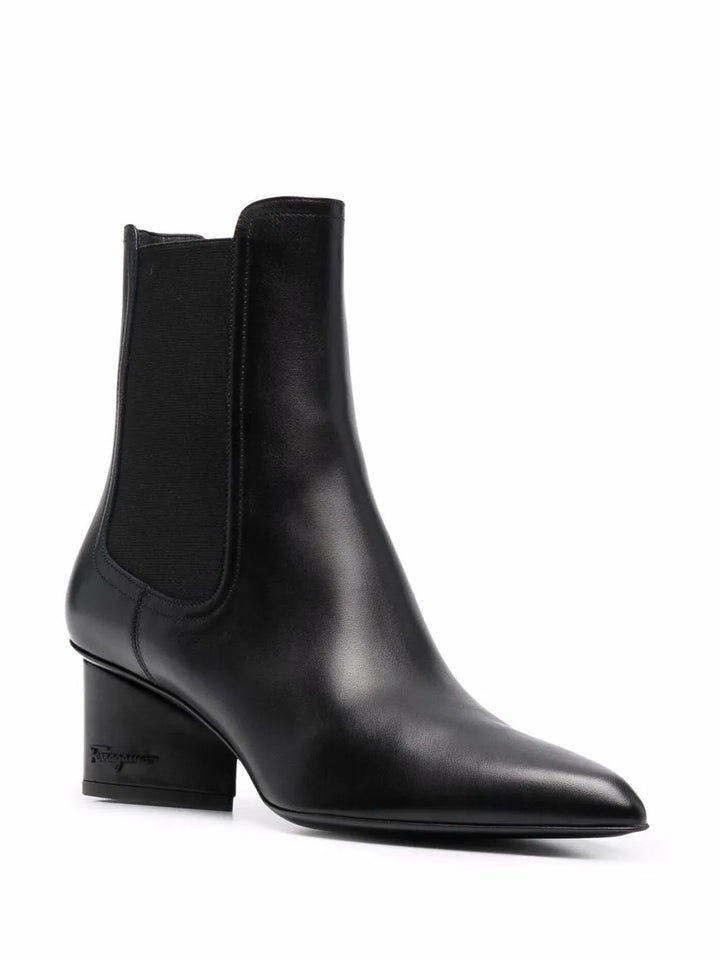 Ferragamo Logo-Embossed Heel Chelsea Boots