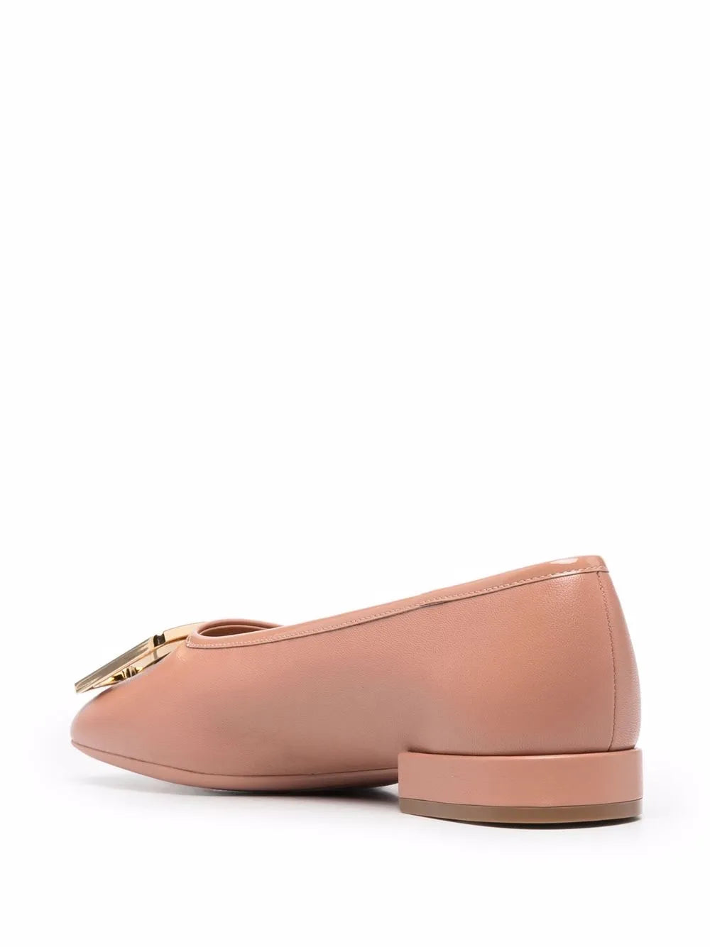 Ferragamo Embossed-Logo Plaque Ballerina Shoes
