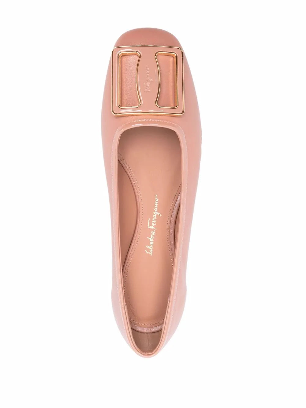 Ferragamo Embossed-Logo Plaque Ballerina Shoes