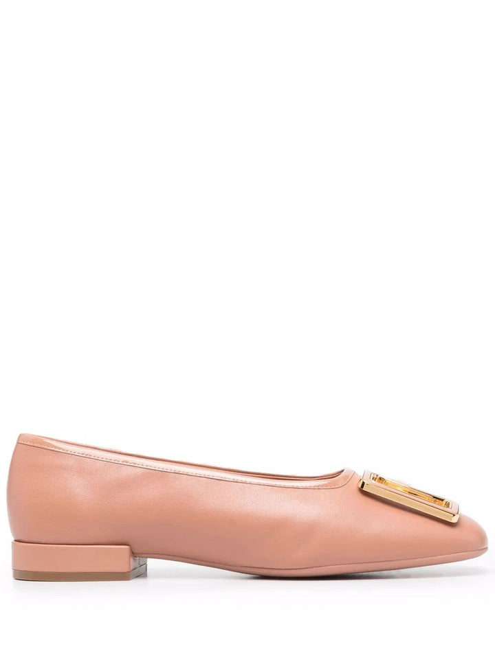 Ferragamo Embossed-Logo Plaque Ballerina Shoes