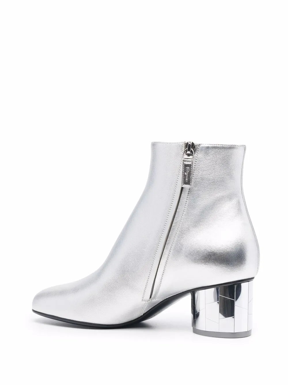 Ferragamo Mirrored Heel Leather Ankle Boots