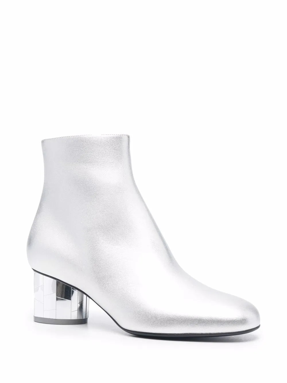 Ferragamo Mirrored Heel Leather Ankle Boots