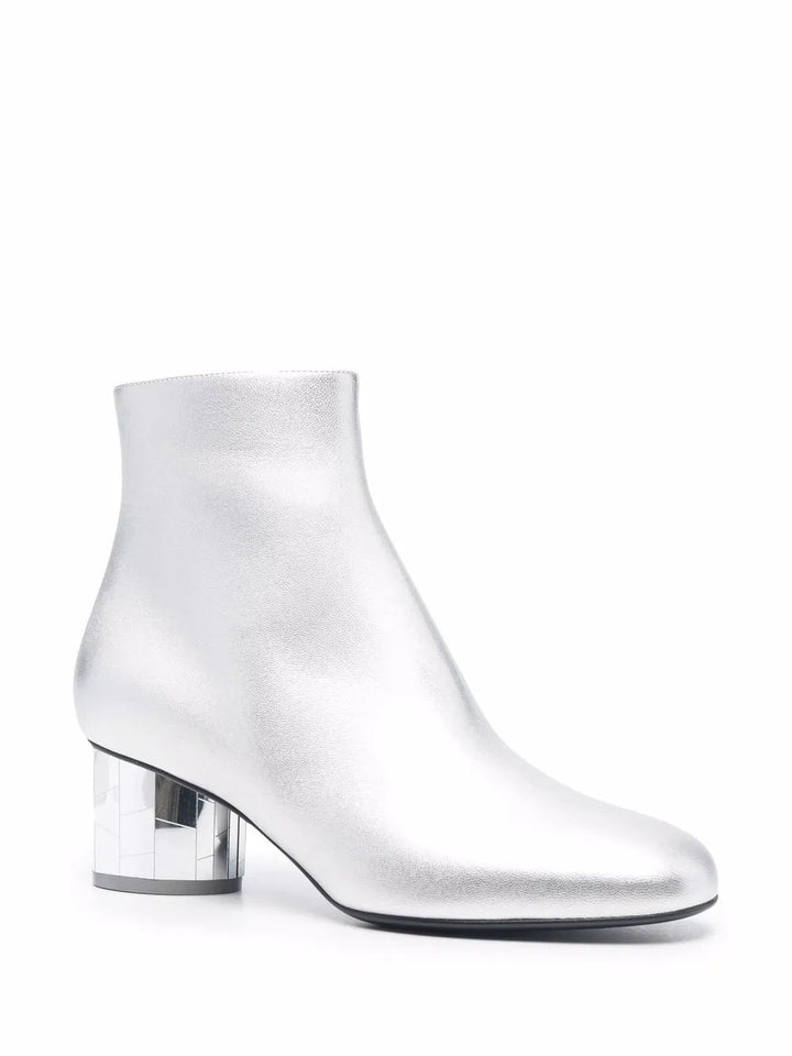 Ferragamo Mirrored Heel Leather Ankle Boots